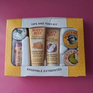 BURTS‎ BEE'S Tips & Toes Kit Hand Foot Cream Lip Balm Gift Set NEW
